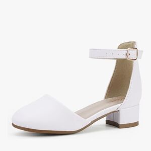 Elegant White Ankle Strap Women's Shoes